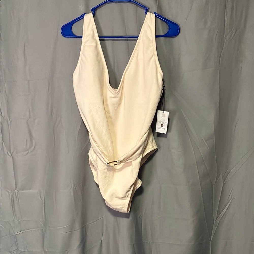 Shade & Shore Cream One Piece Bathing Suit